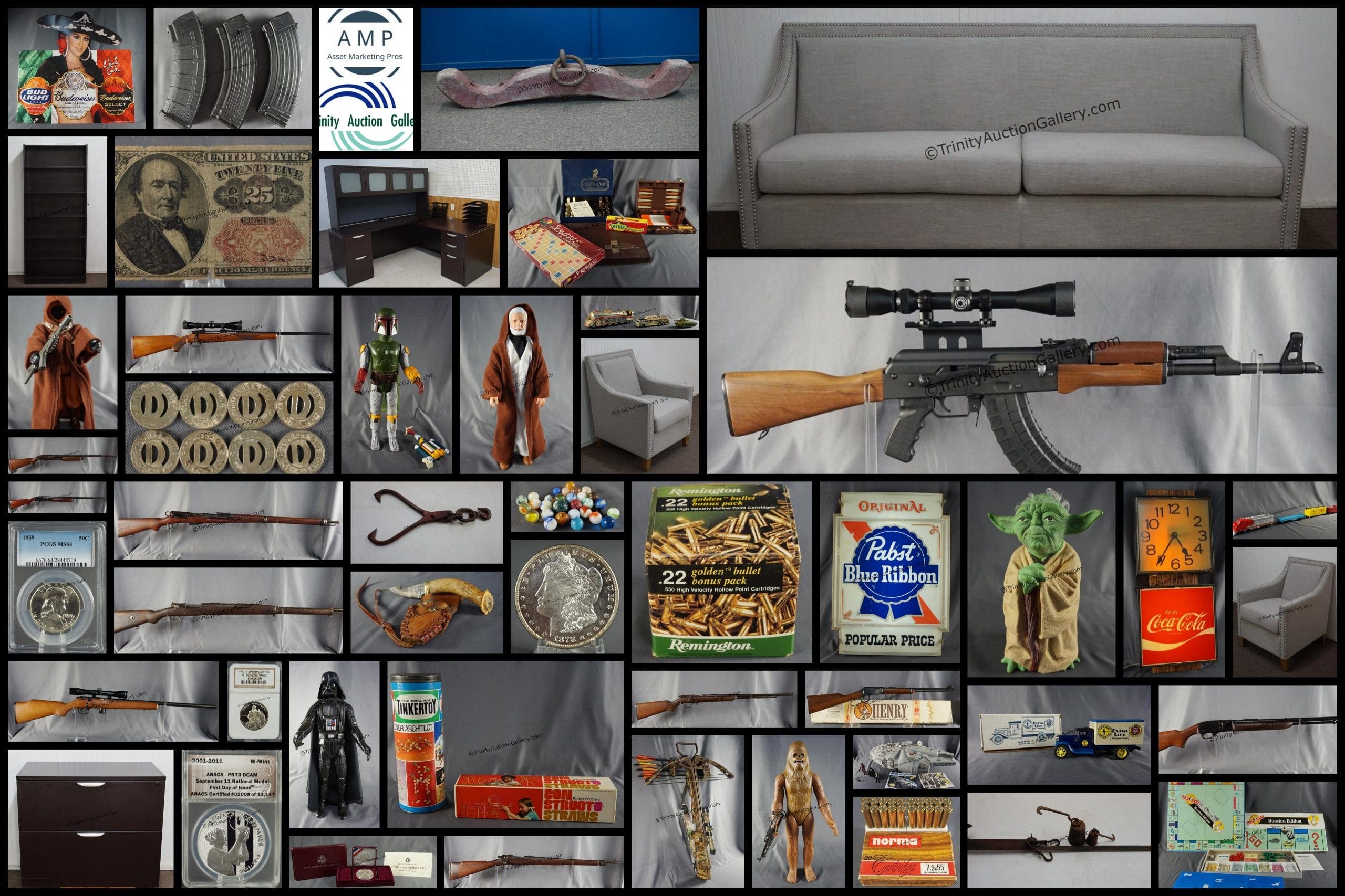 Guns, Furniture, Coins, Toys, Home Decor and MORE – Sat Aug 10th #trinityauctiongallery.com